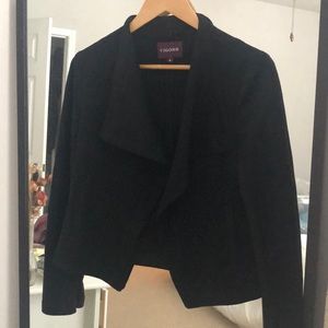 Vigoss || Black Open Flap Suede Jacket